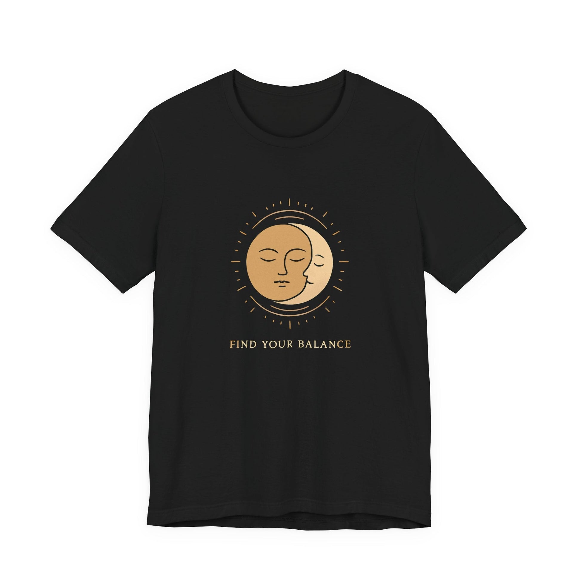 Sun & Moon Minimalist Tee — Celestial Face Graphic T-Shirt Printify