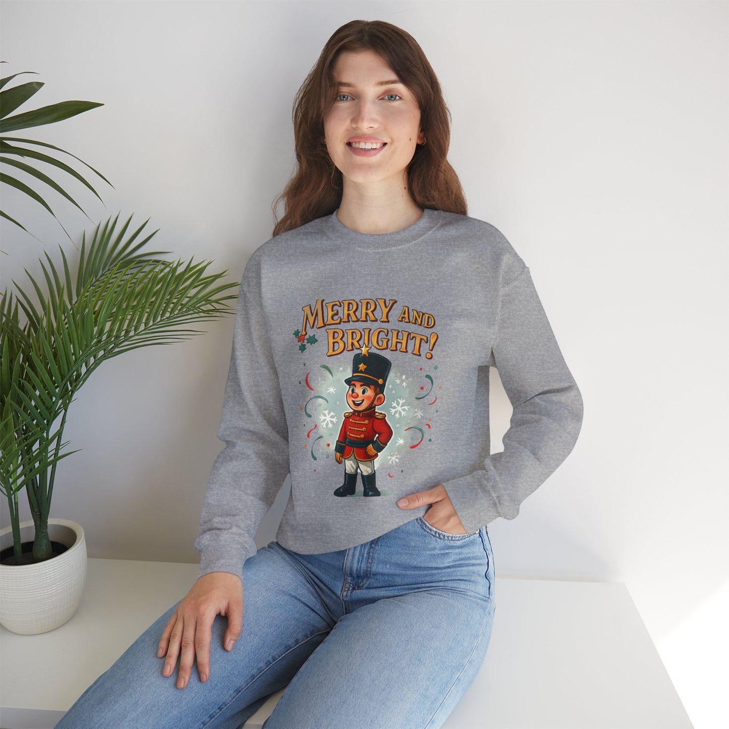 Merry and Bright Nutcracker Sweatshirt — Vintage Holiday Crewneck