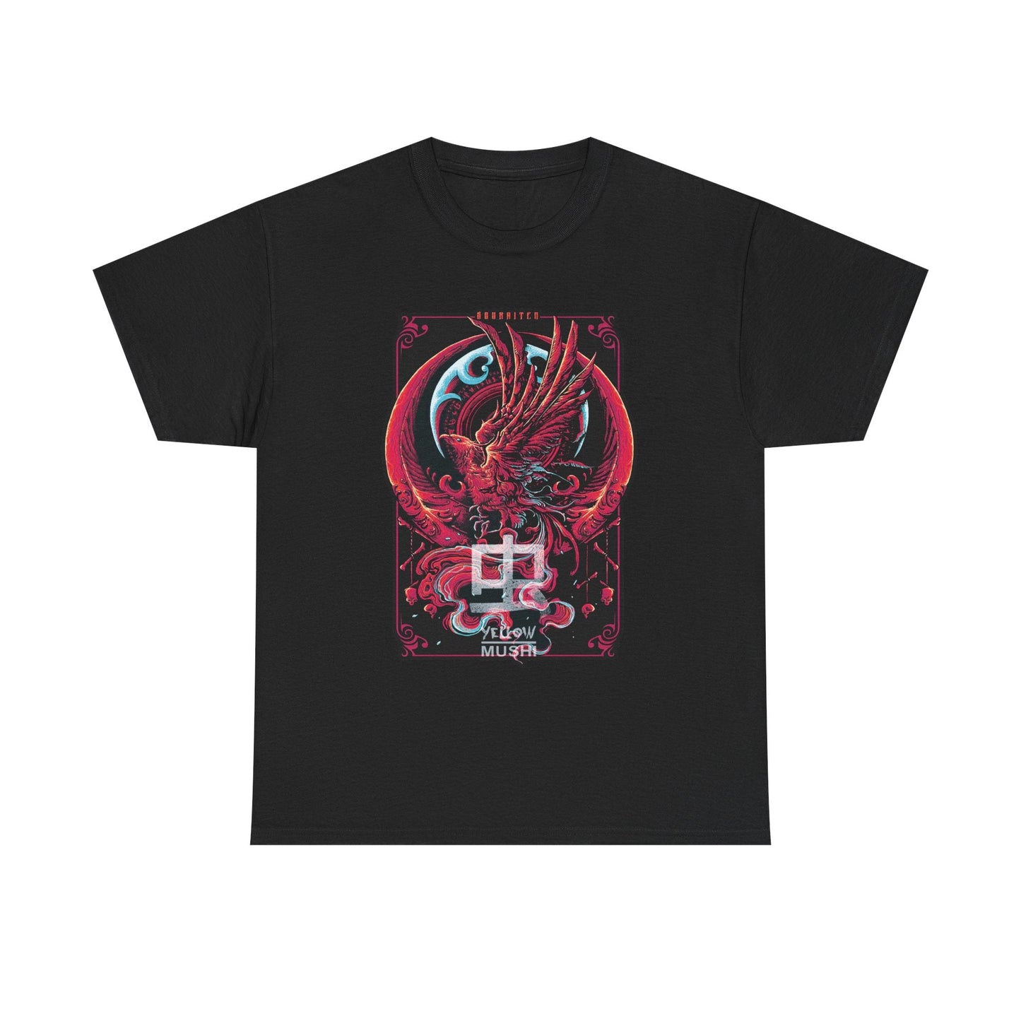 Red Phoenix Japanese Dragon T-Shirt — Mythic Samurai Crest Graphic Tee Printify