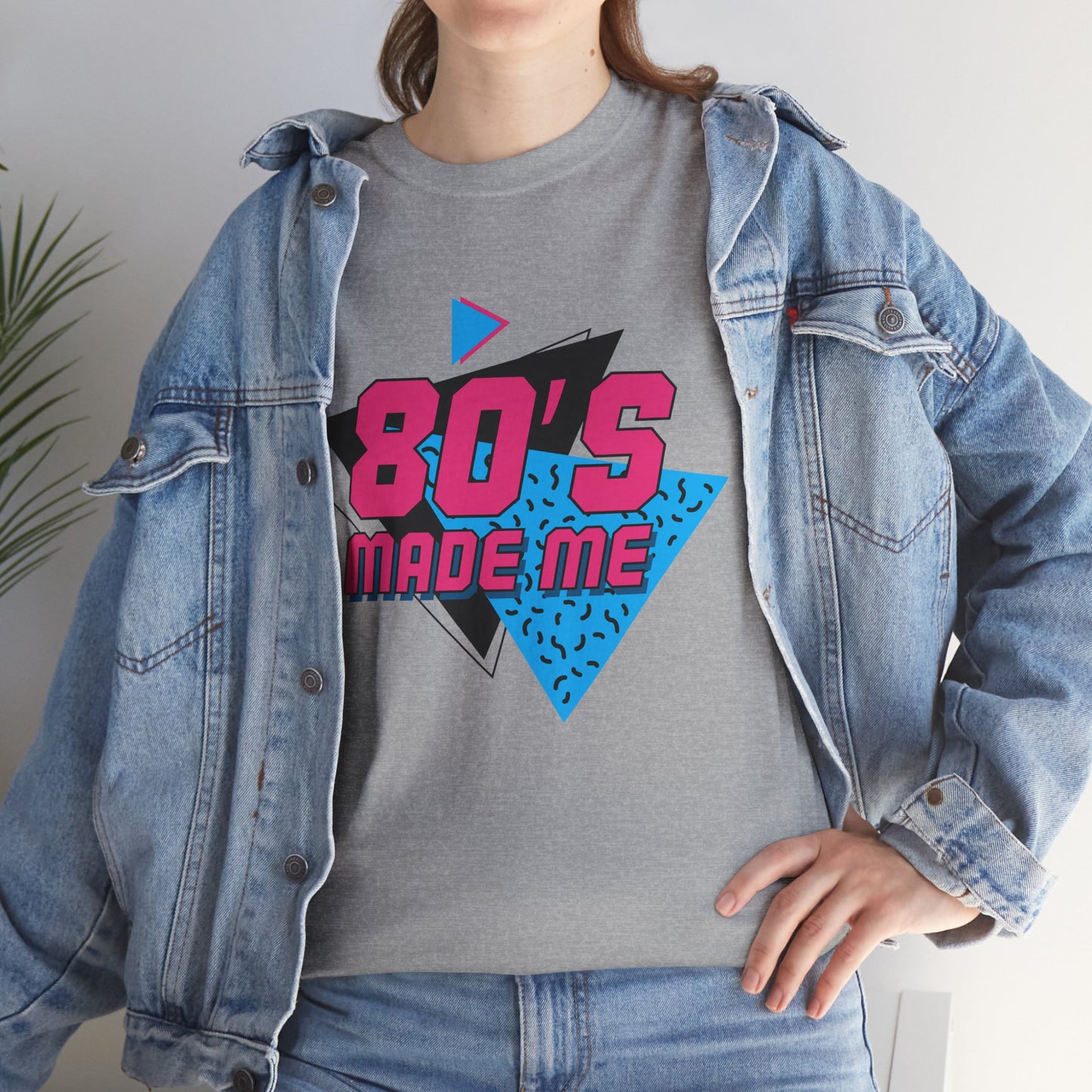 80's Made Me T-Shirt — Retro 1980s Neon Vintage Graphic Tee Printify