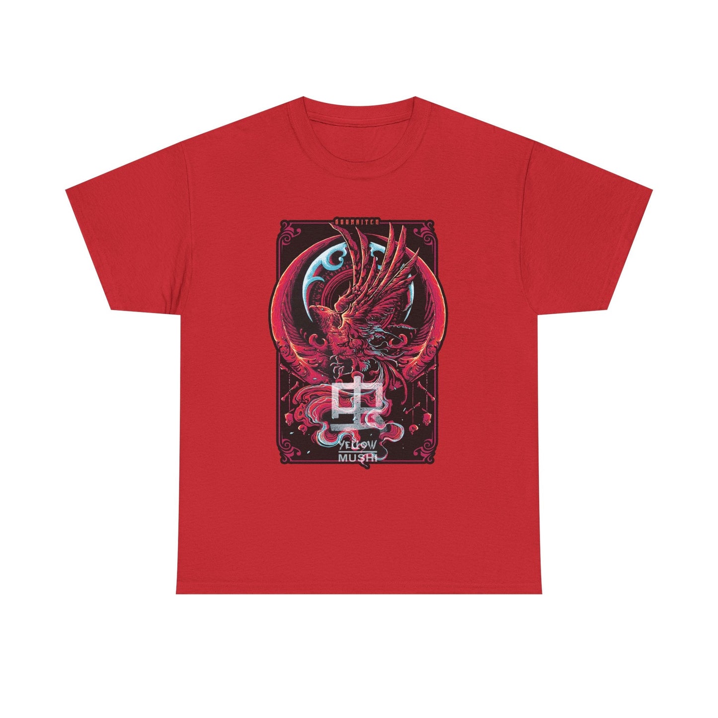 Red Phoenix Japanese Dragon T-Shirt — Mythic Samurai Crest Graphic Tee Printify