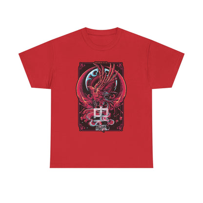 Red Phoenix Japanese Dragon T-Shirt — Mythic Samurai Crest Graphic Tee Printify