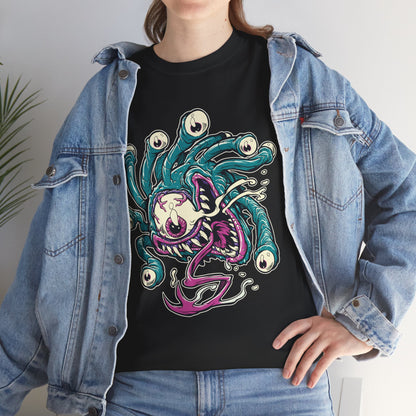Eye Monster Graphic Tee — Retro Horror Tentacle Skull Shirt Printify