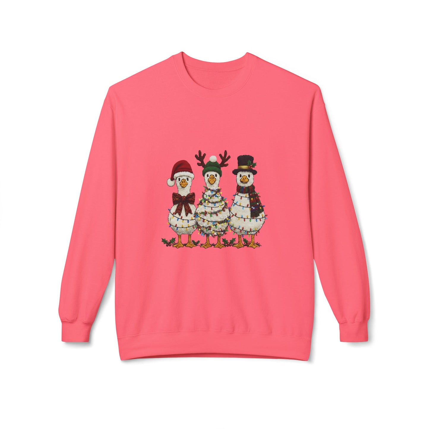 Christmas Duck Family Sweatshirt — Festive Holiday Trio Crewneck Printify