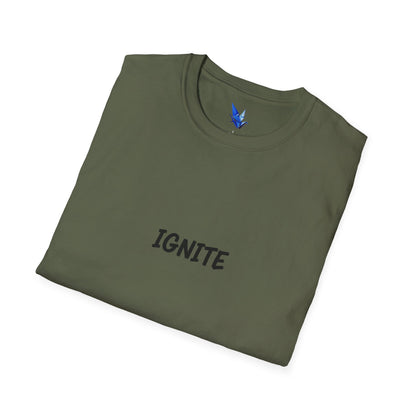 Ignite Skull T-Shirt — 'Ignite' Text & Flaming Skull 'LIT' Graphic Printify