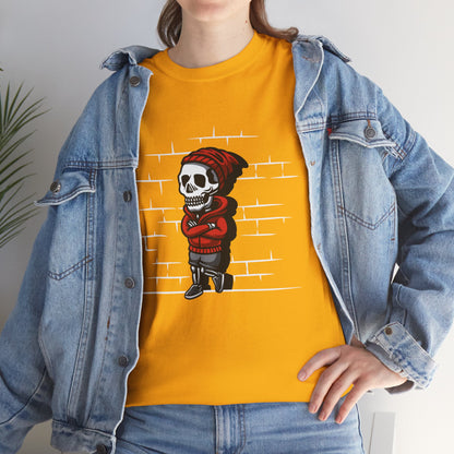 Skeleton Against the Wall T-Shirt Printify