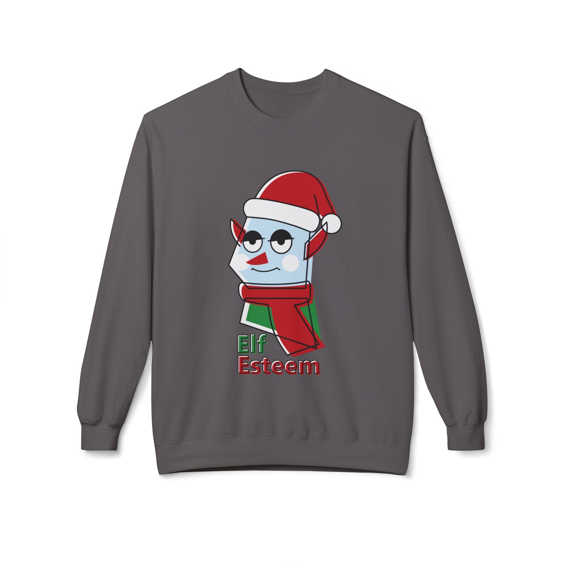 Elf Esteem Crewneck Sweatshirt — Funny Retro Holiday Christmas Sweater Printify