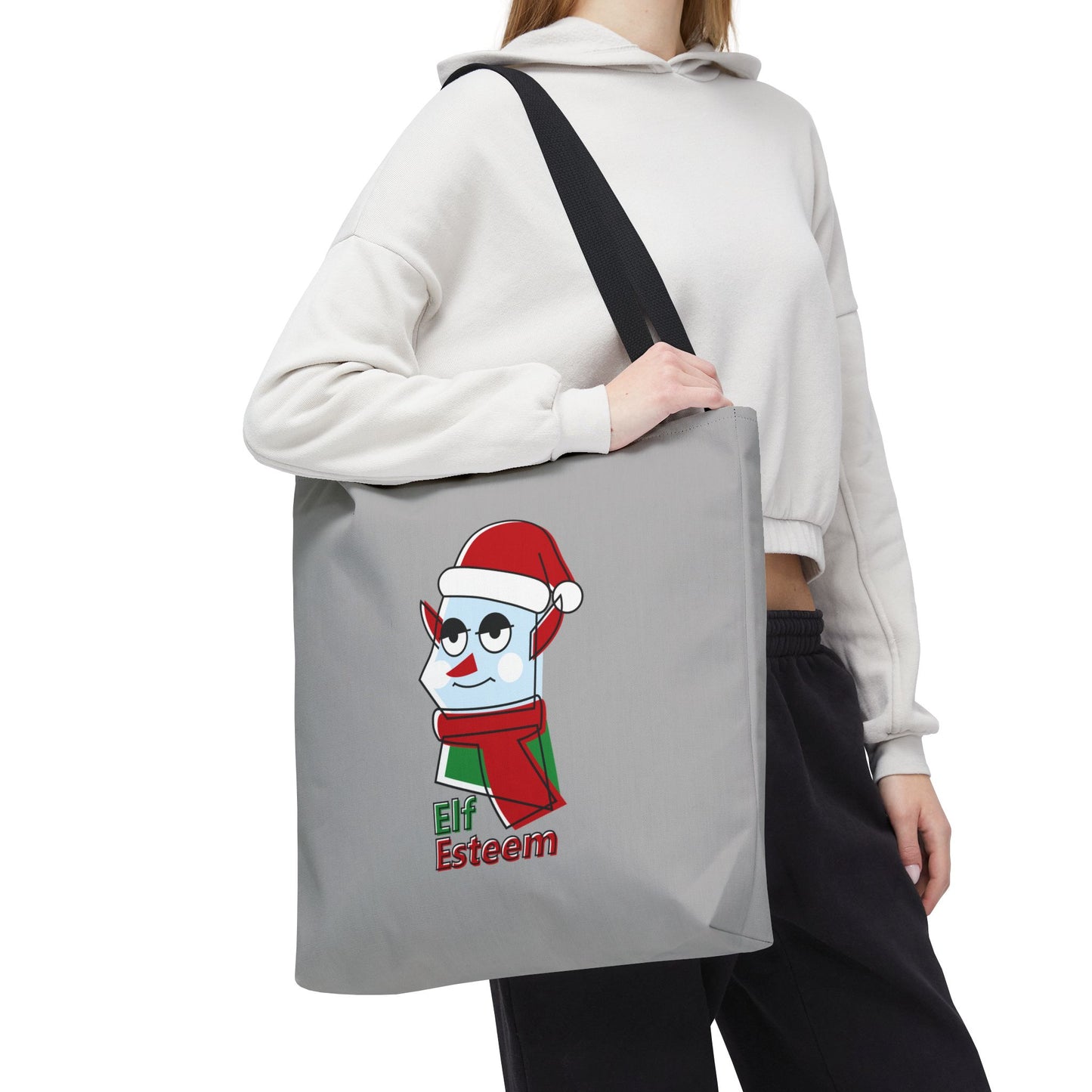 Elf Esteem Christmas Tote Bag – Cute Santa Elf Holiday Tote Printify