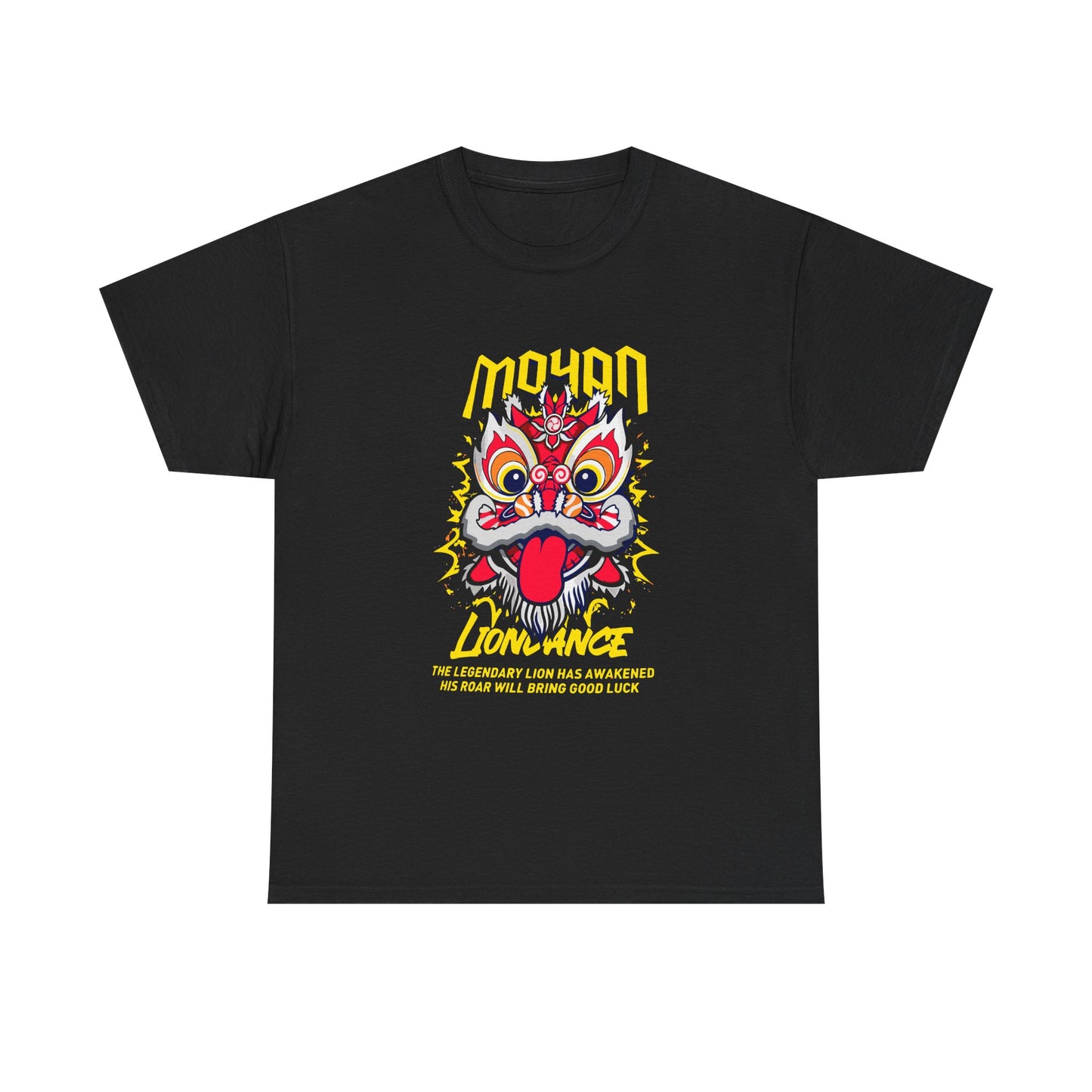 Lion Dance T-Shirt — 'Moyan' Colorful Chinese Lion Mask Graphic Tee Printify