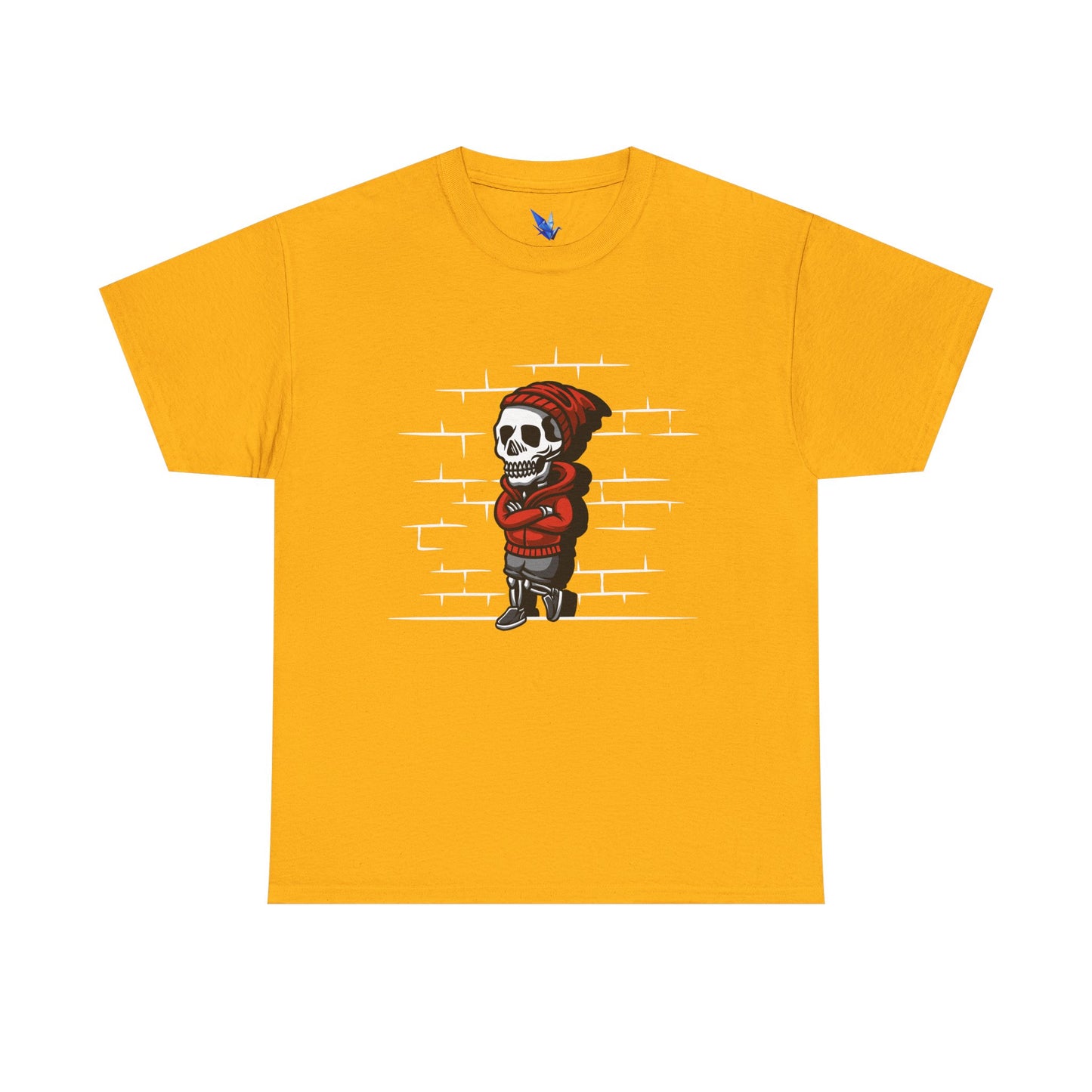 Skeleton Against the Wall T-Shirt Printify