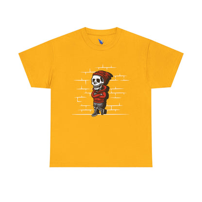 Skeleton Against the Wall T-Shirt Printify