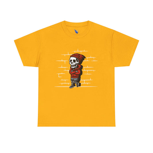 Skeleton Against the Wall T-Shirt Printify