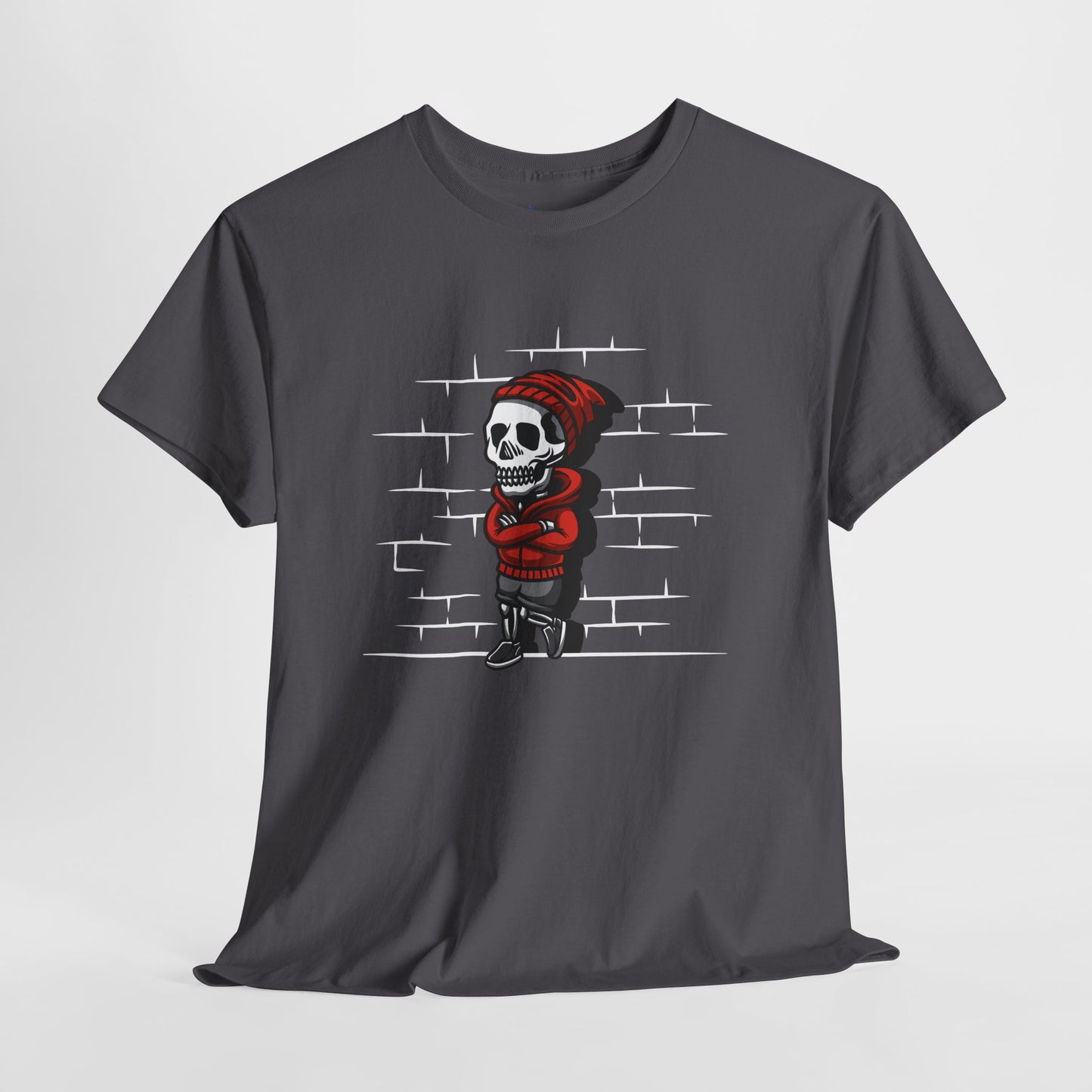 Skeleton Against the Wall T-Shirt Printify