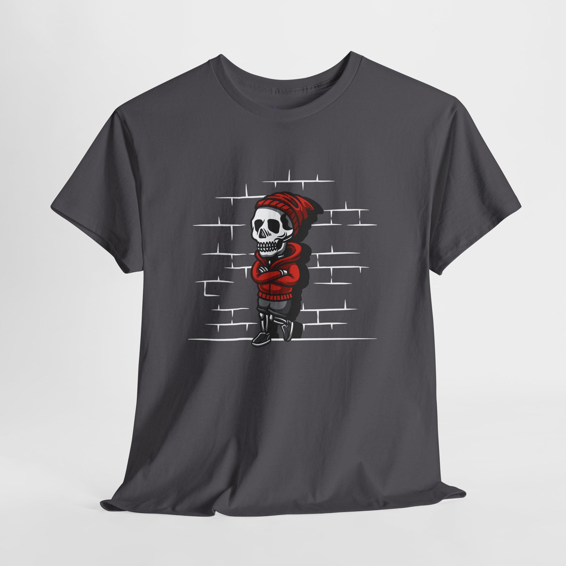 Skeleton Against the Wall T-Shirt Printify