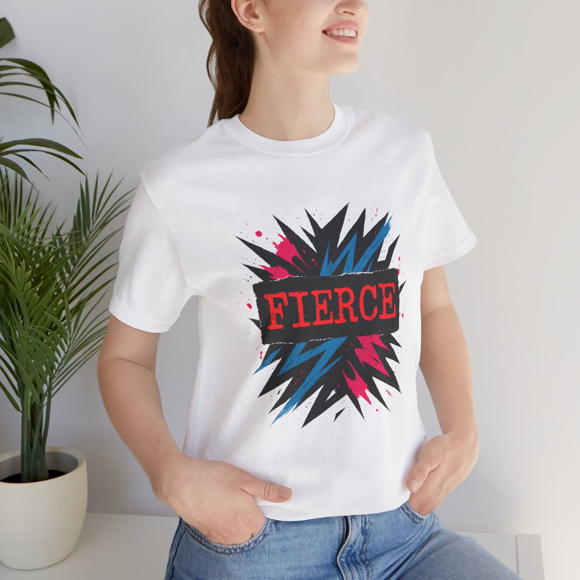 Fierce Graphic Tee — Bold Lightning Burst Design T-Shirt Printify