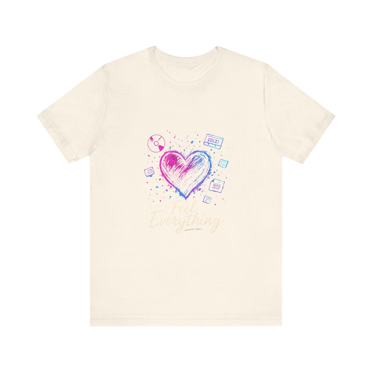 Heart Sketch Tee – Pastel Watercolor Heart "Everything" Graphic T-Shirt Printify