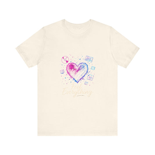Heart Sketch Tee – Pastel Watercolor Heart "Everything" Graphic T-Shirt Printify