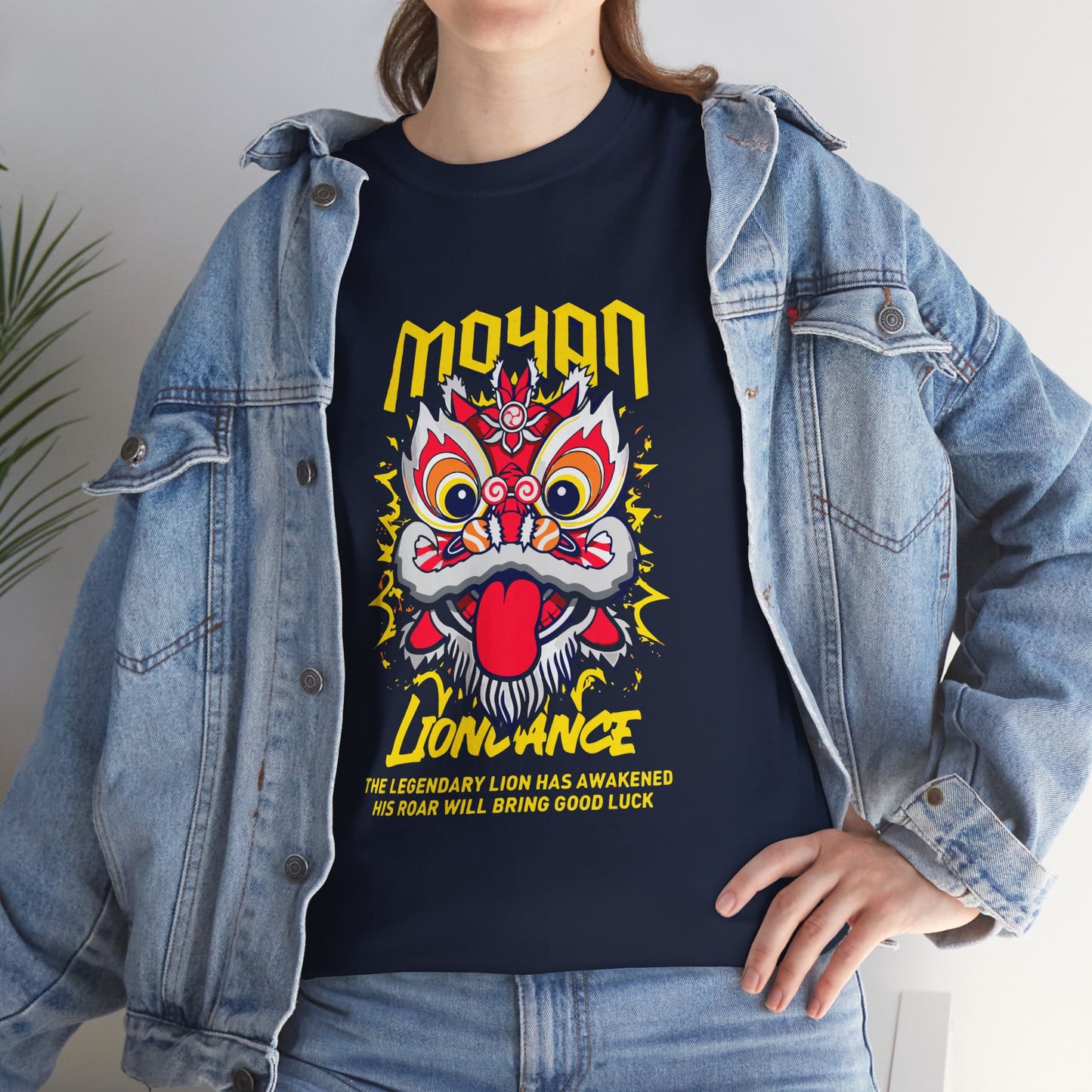Lion Dance T-Shirt — 'Moyan' Colorful Chinese Lion Mask Graphic Tee Printify