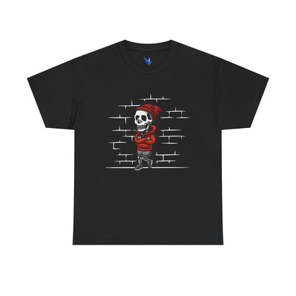 Skeleton Against the Wall T-Shirt Printify