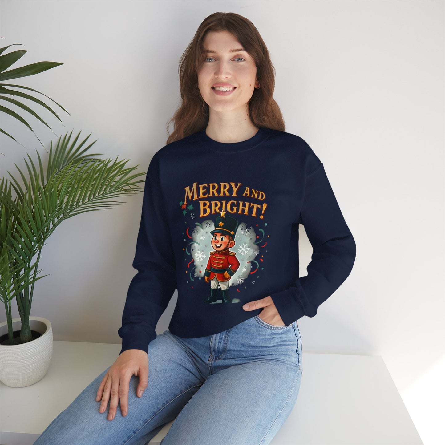 Merry and Bright Nutcracker Sweatshirt — Vintage Holiday Crewneck