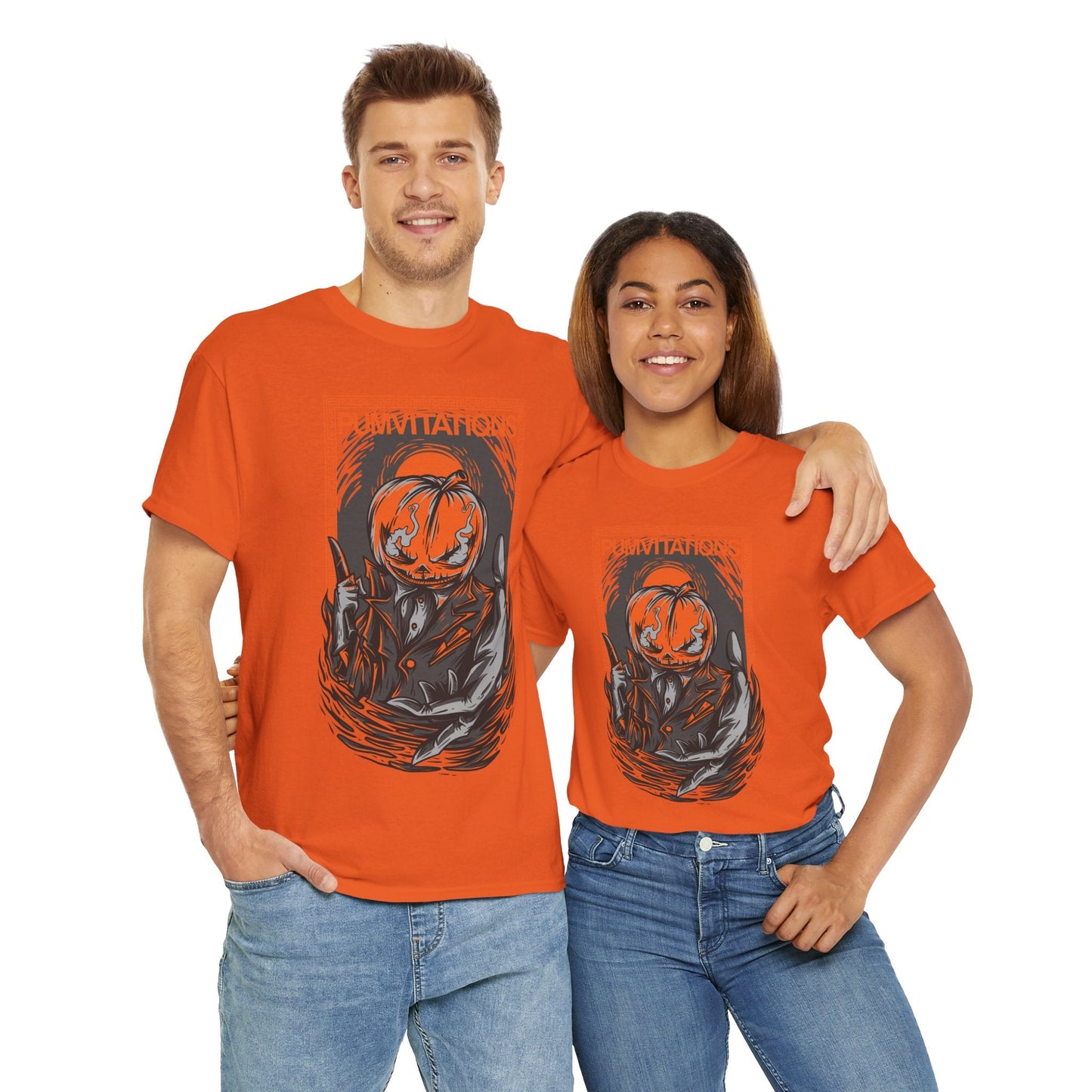 Pumpvitation Pumpkin-Head Halloween T-Shirt Printify