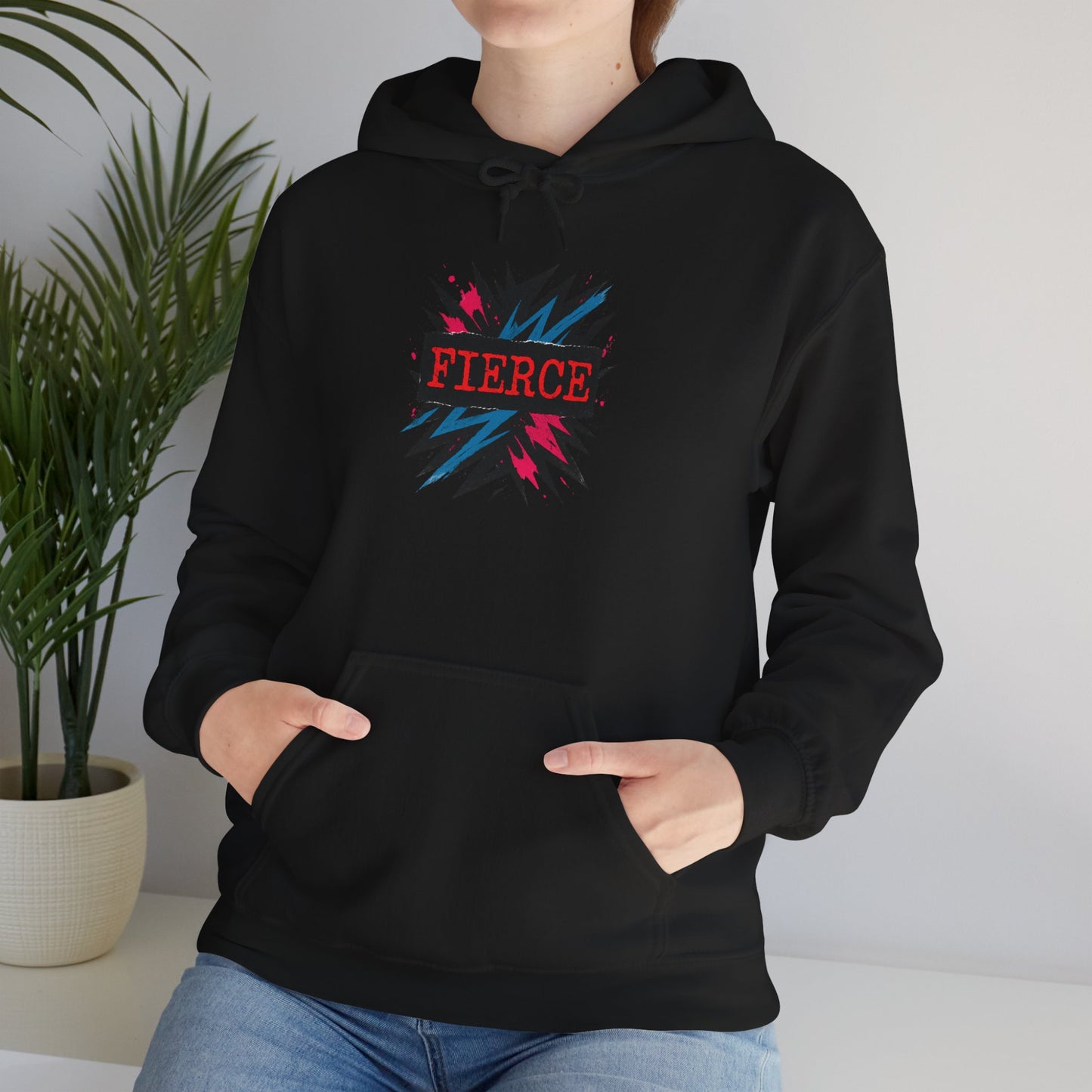 Fierce Graphic Hoodie — Bold Pop Art Lightning Design Printify
