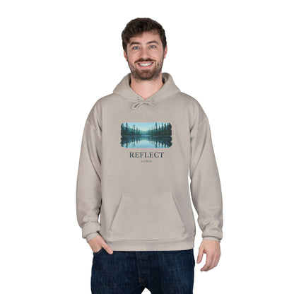 Reflect Lake Hoodie — Tranquil Forest Landscape Pullover Printify