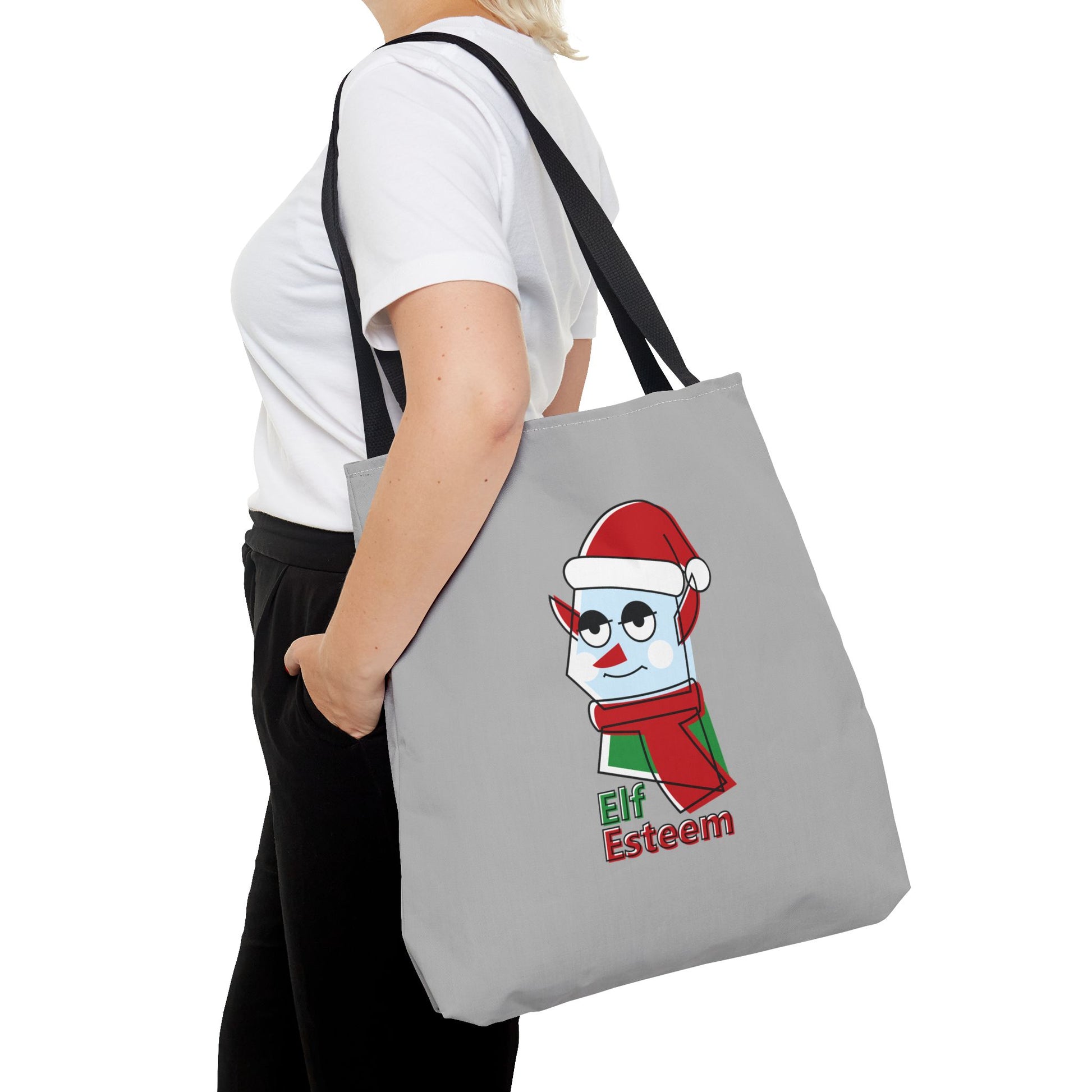 Elf Esteem Christmas Tote Bag – Cute Santa Elf Holiday Tote Printify