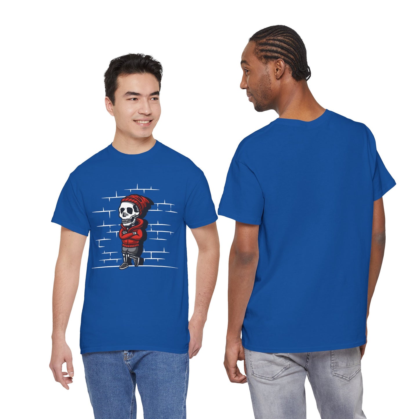 Skeleton Against the Wall T-Shirt Printify