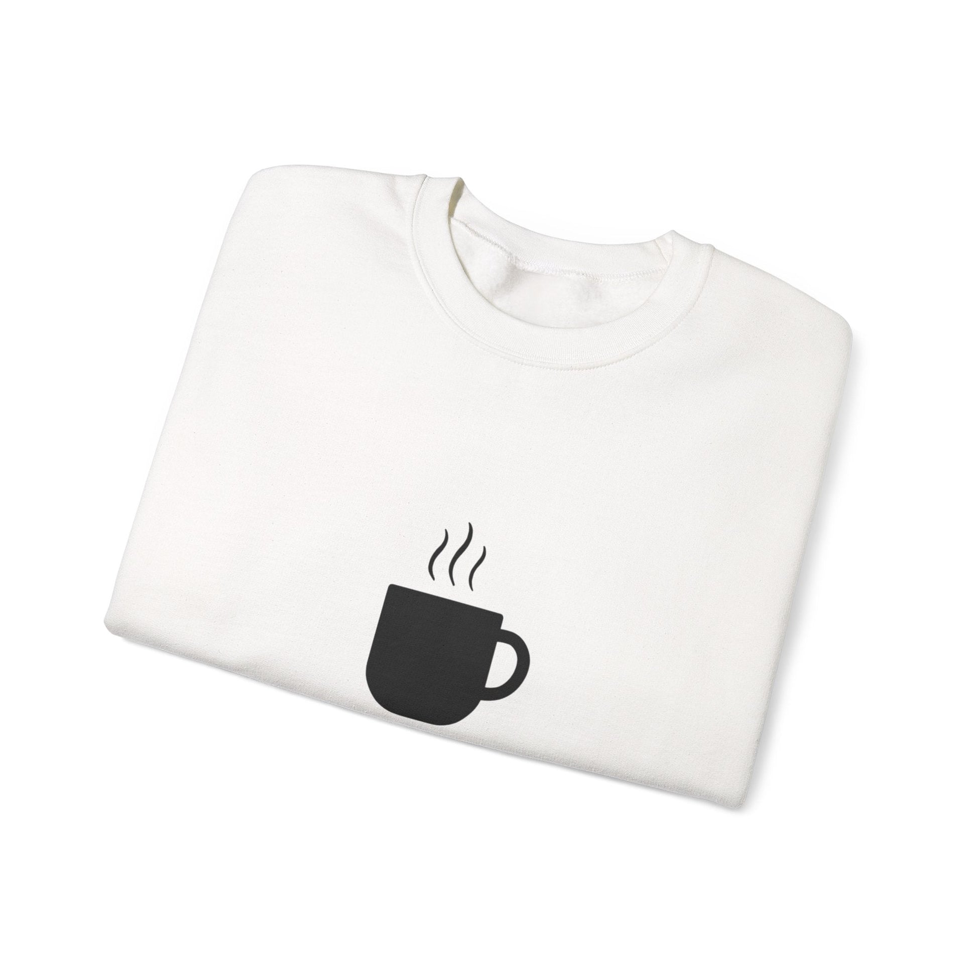 Coffee Crewneck Sweatshirt — "Just one more..." Mug Graphic Printify