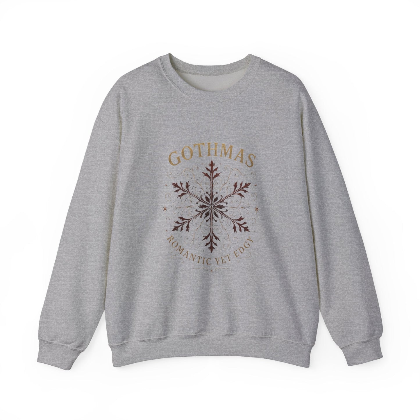 Gothmas Snowflake Crewneck Sweatshirt – "Gothmas: Romantic Yet Edgy" Winter Pullover Printify