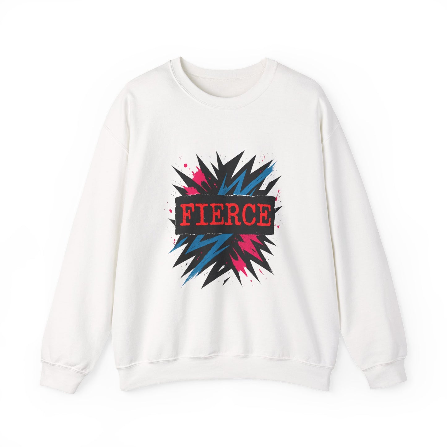 Fierce Graphic Sweatshirt — Bold Retro Explosion Crewneck Printify