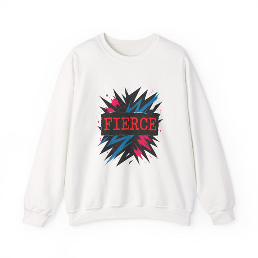 Fierce Graphic Sweatshirt — Bold Retro Explosion Crewneck Printify