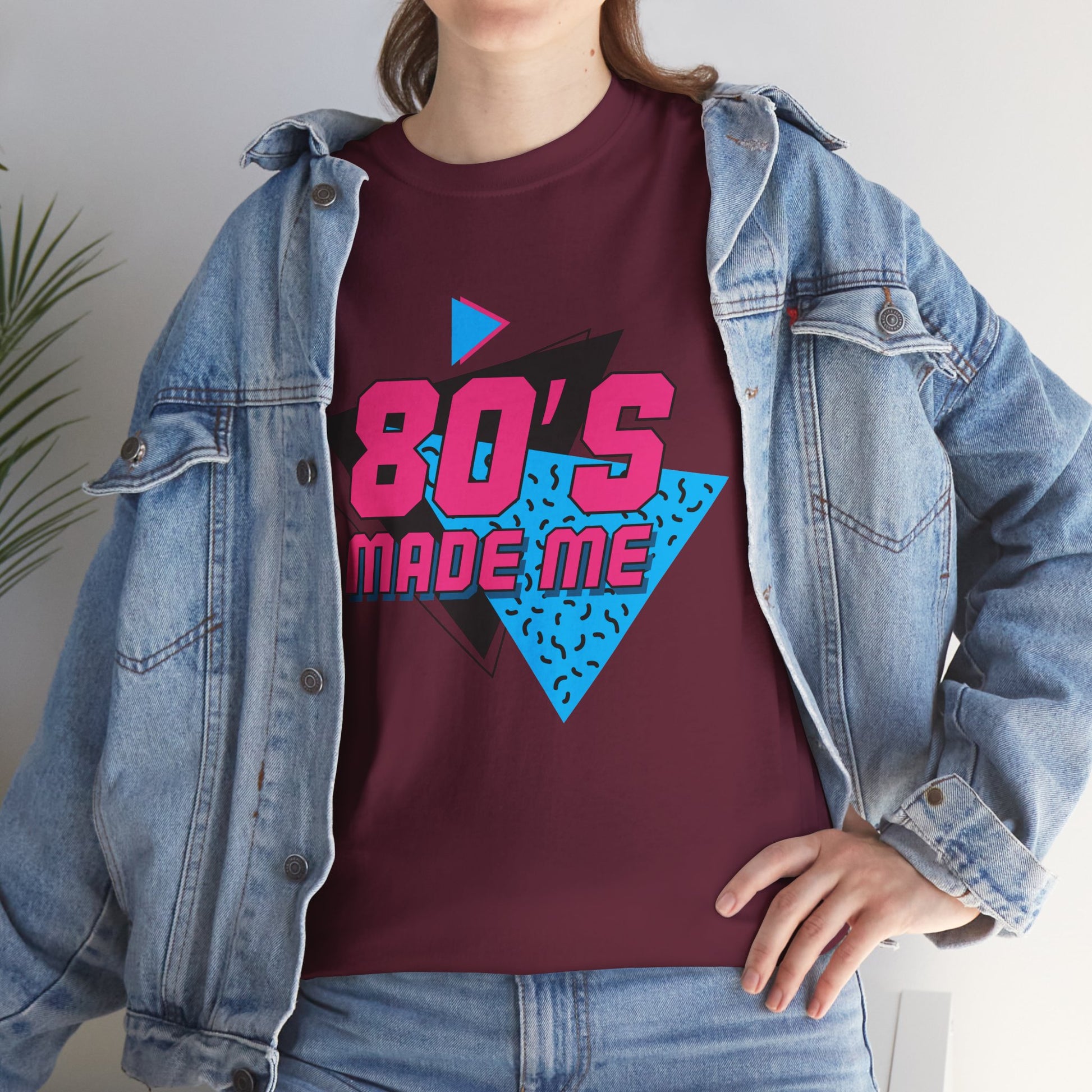 80's Made Me T-Shirt — Retro 1980s Neon Vintage Graphic Tee Printify