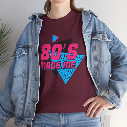 80's Made Me T-Shirt — Retro 1980s Neon Vintage Graphic Tee Printify