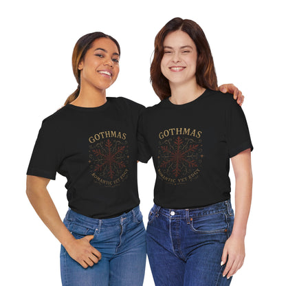 Gothmas Snowflake Tee — 'GOTHMAS Romantic Yet Edgy' Gothic Holiday T-Shirt Printify