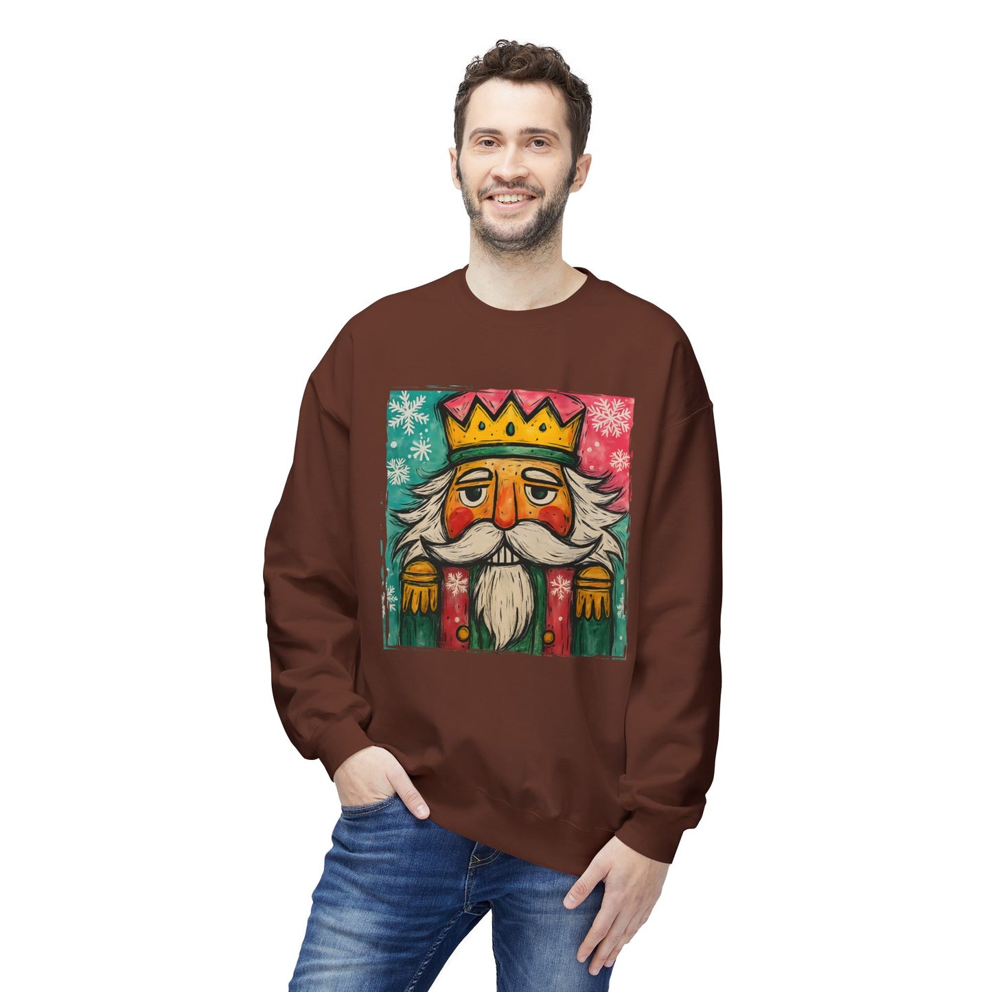 Nutcracker King Sweatshirt — Vintage Holiday Crewneck Printify