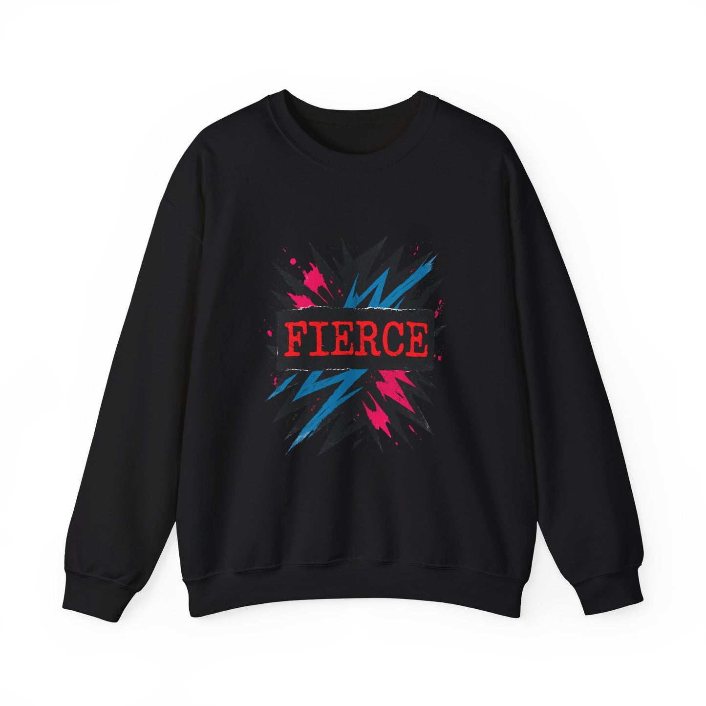 Fierce Graphic Sweatshirt — Bold Retro Explosion Crewneck Printify