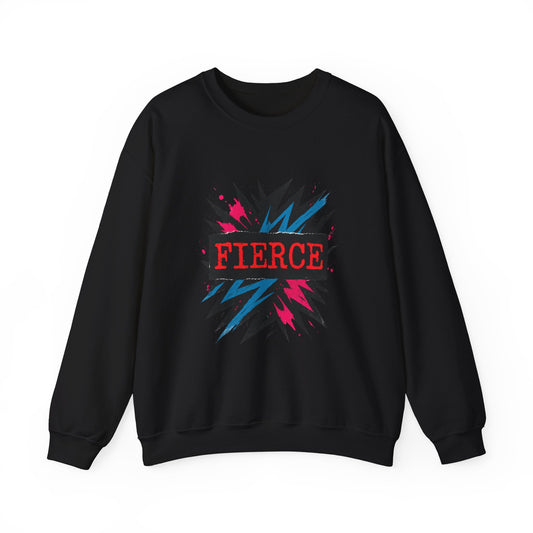 Fierce Graphic Sweatshirt — Bold Retro Explosion Crewneck Printify