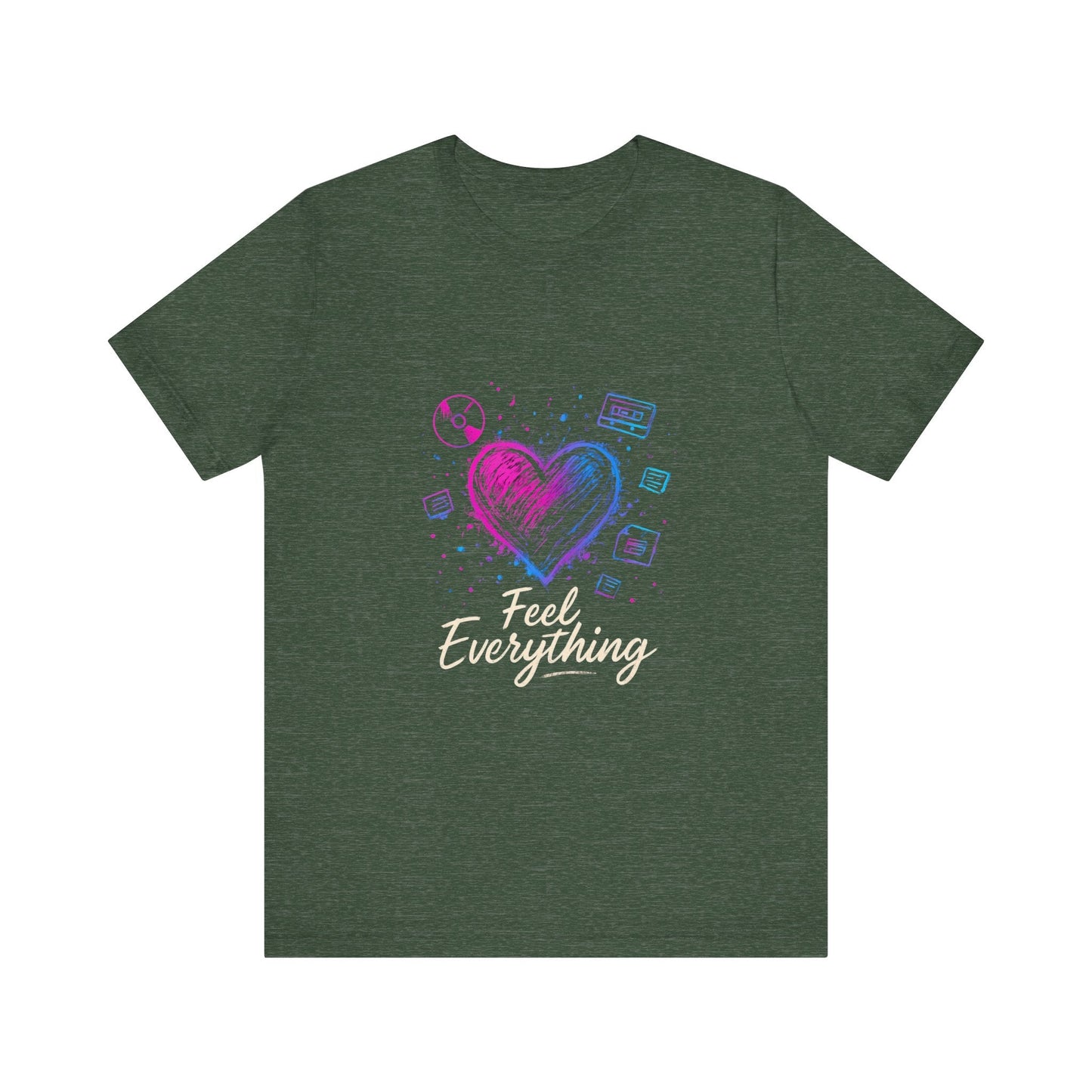 Heart Sketch Tee – Pastel Watercolor Heart "Everything" Graphic T-Shirt Printify