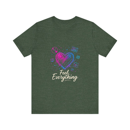 Heart Sketch Tee – Pastel Watercolor Heart "Everything" Graphic T-Shirt Printify