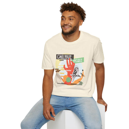 Chill Out Peace Graphic T-Shirt — Retro Surf Vibe Tee Printify