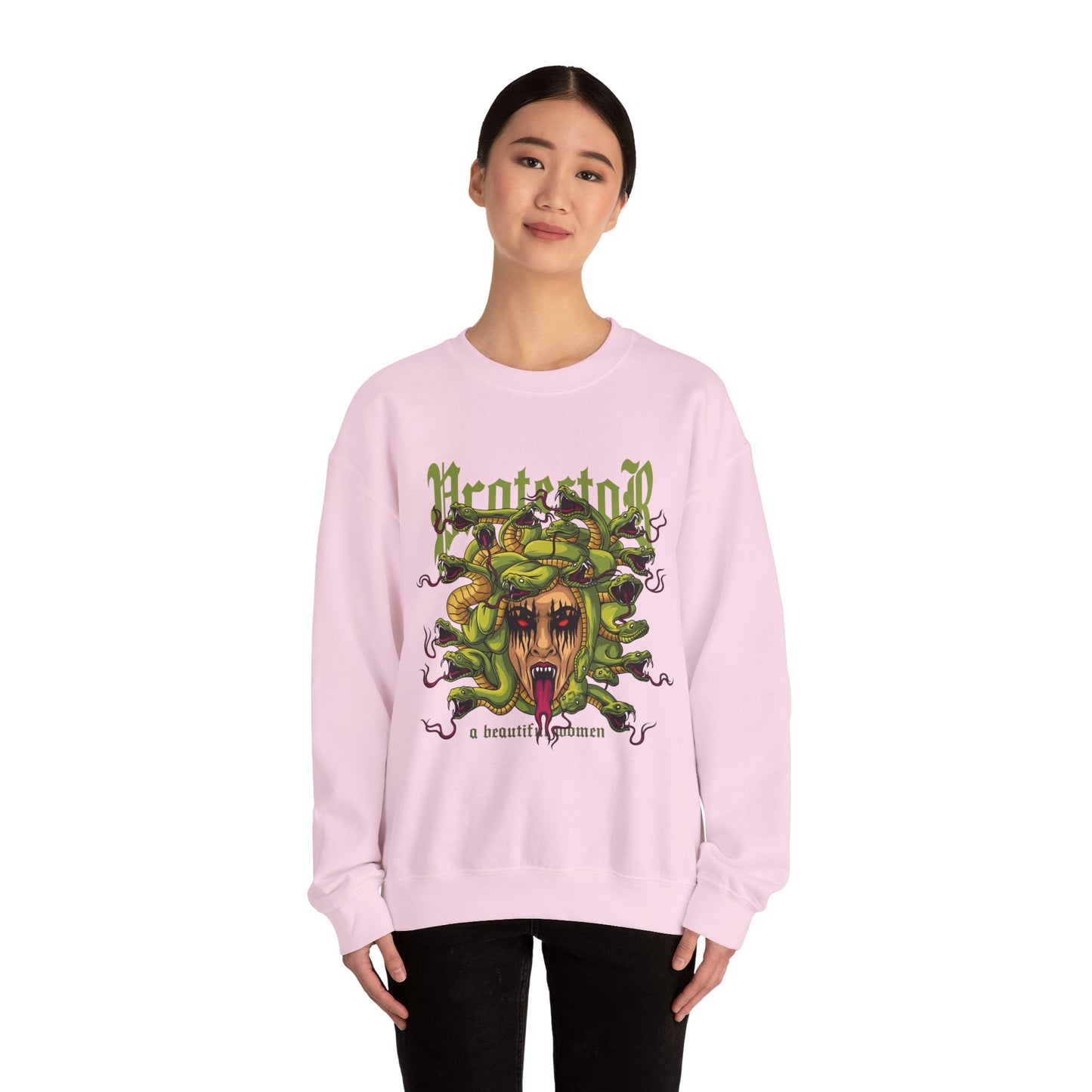 Medusa Graphic Sweatshirt — 'Protestor' Horror Myth Printify