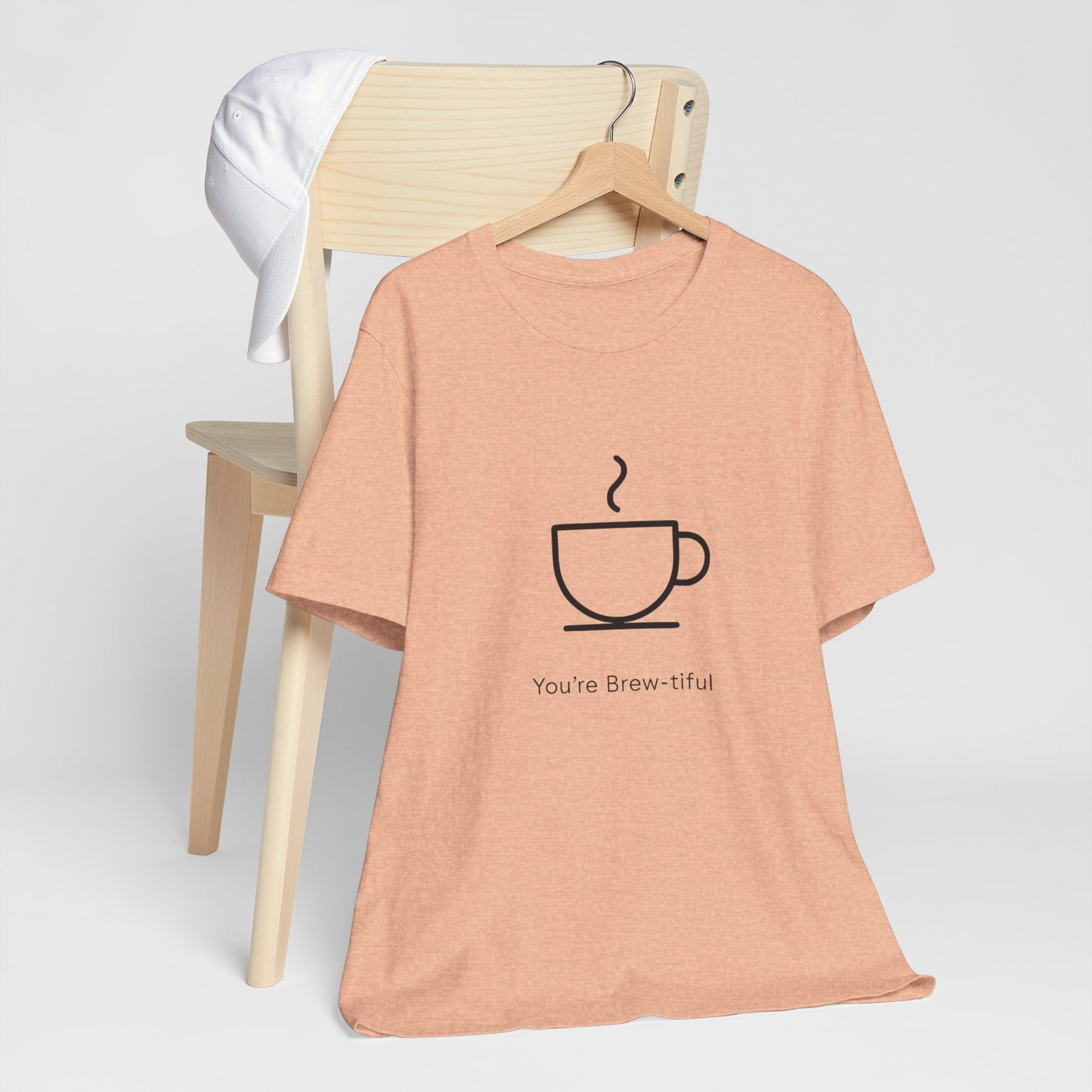 Coffee Tee - "You're Brew-tiful" Minimalist Coffee Cup Graphic T-Shirt Printify
