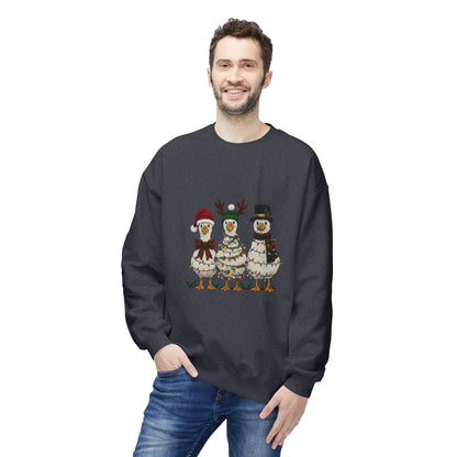 Christmas Duck Family Sweatshirt — Festive Holiday Trio Crewneck Printify