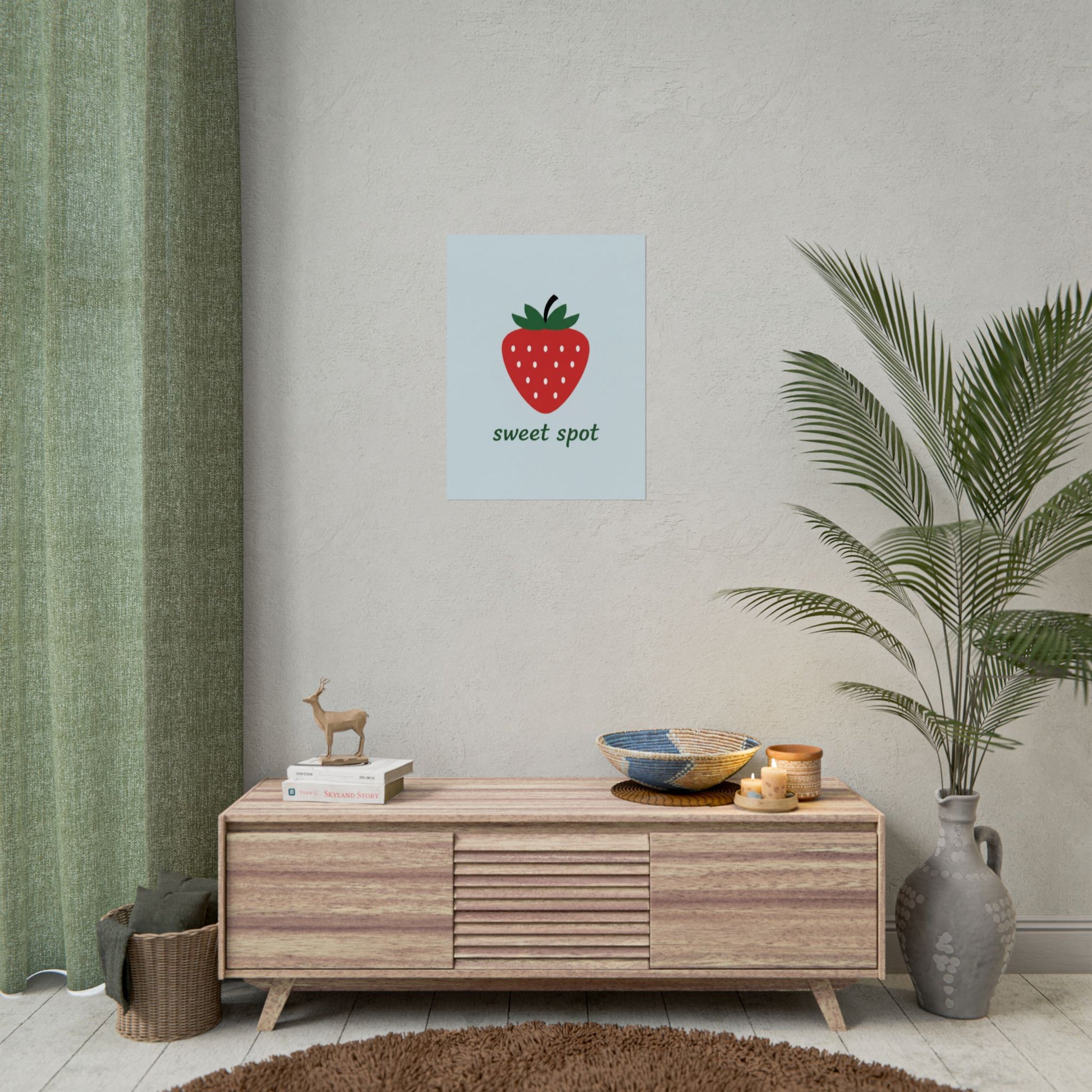 Strawberry "Sweet Spot" Rolled Poster – Cute Kitchen Wall Art Printify