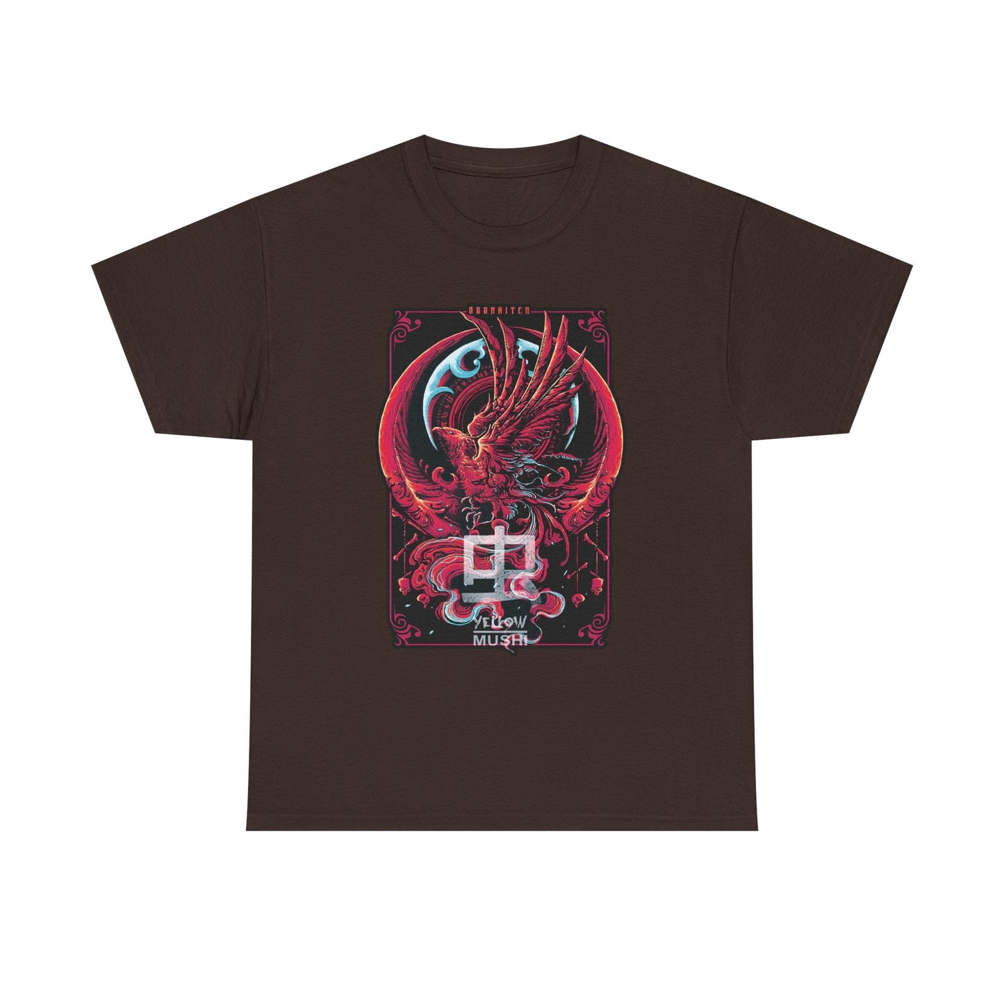 Red Phoenix Japanese Dragon T-Shirt — Mythic Samurai Crest Graphic Tee Printify