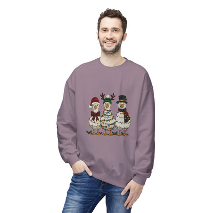 Christmas Duck Family Sweatshirt — Festive Holiday Trio Crewneck Printify