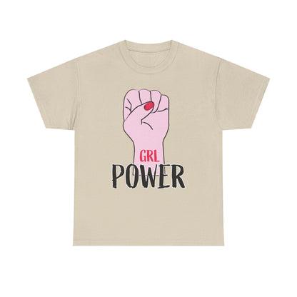 Girl Power T-Shirt — Feminist Raised Fist Tee (Pink Nail Design) Printify