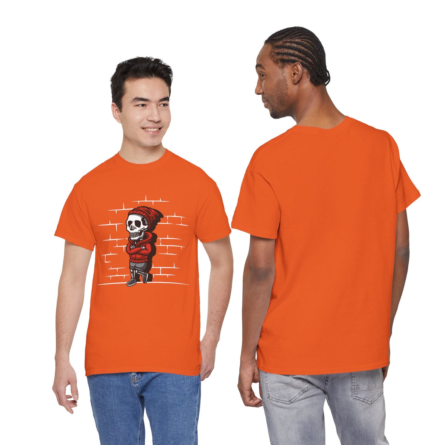 Skeleton Against the Wall T-Shirt Printify